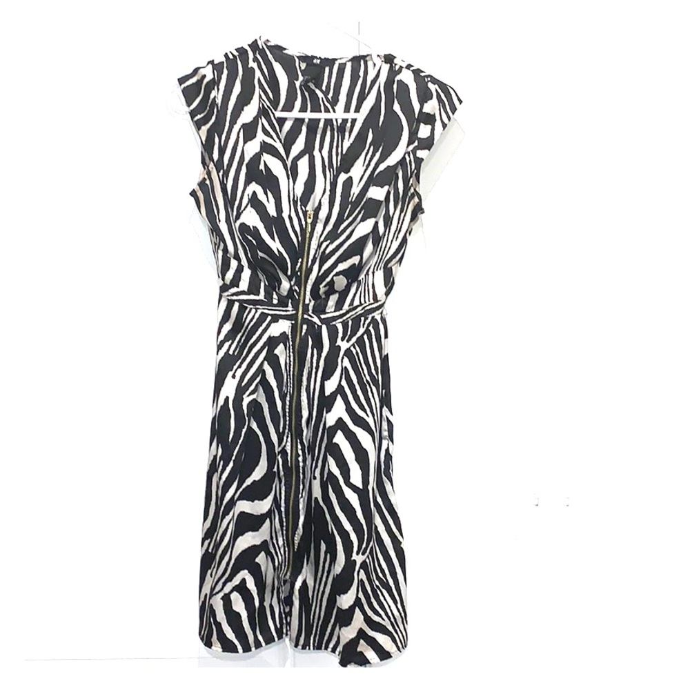 Zebra Print Satin Dress